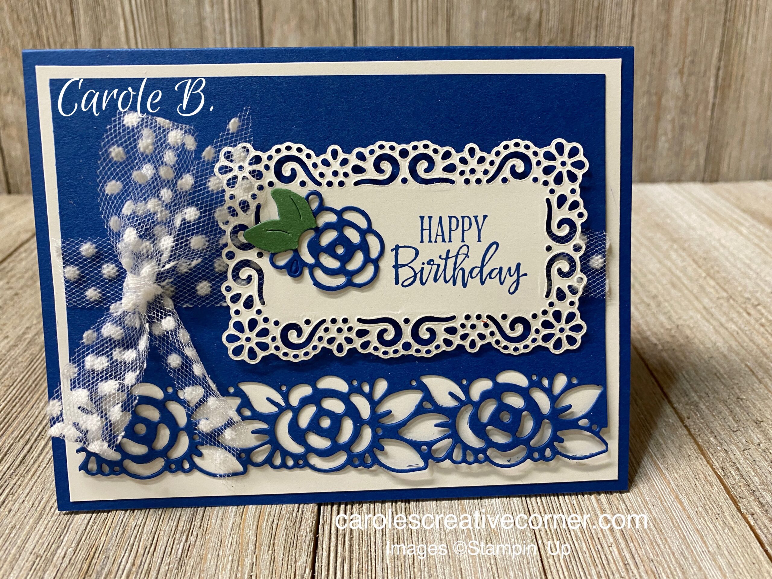 Stampin Up Ornate Layers & Borders:  Happy Birthday Card