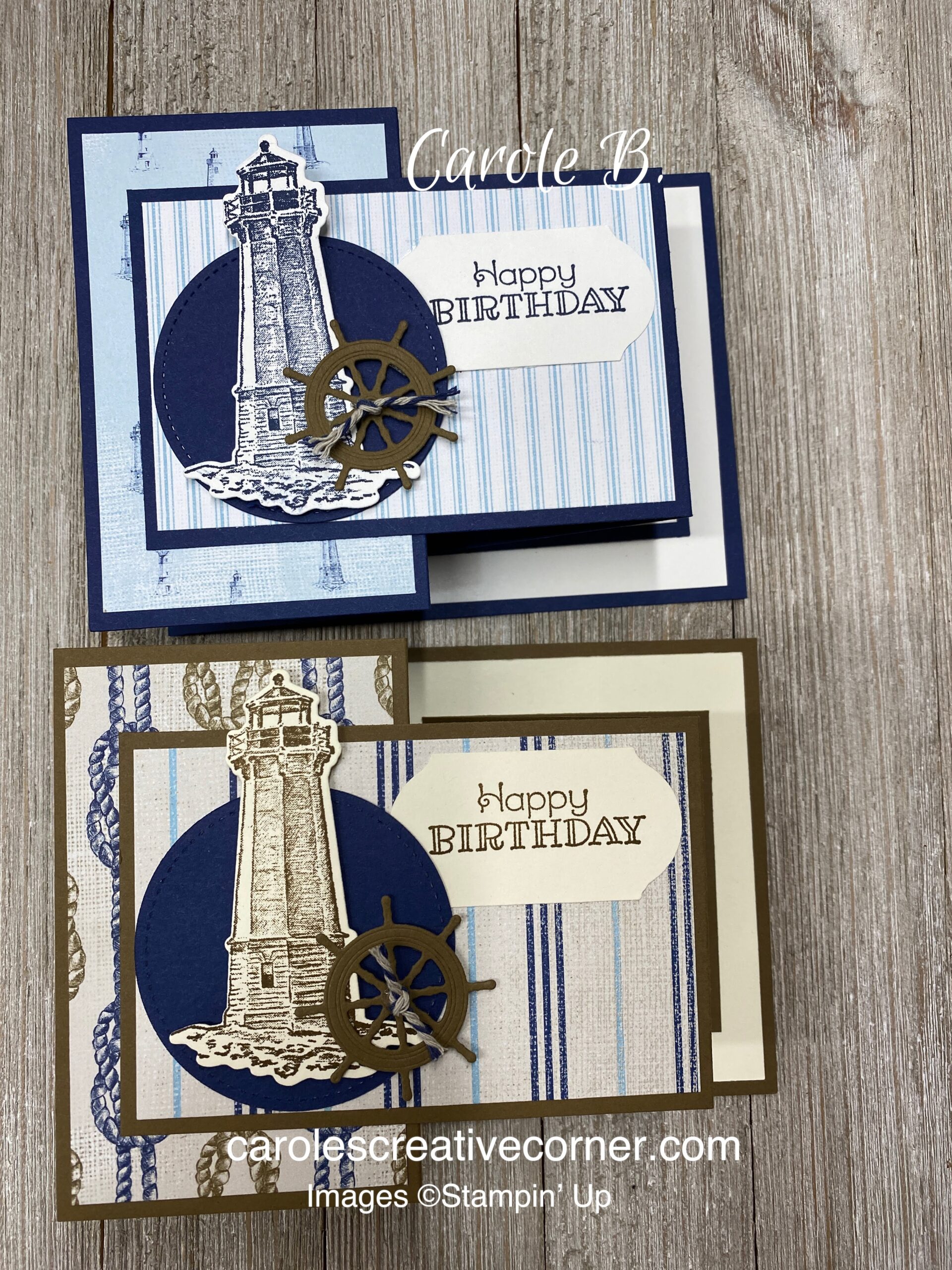 Stampin Up Sailing Home:  Double Z-Fold Card